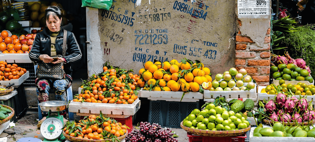 This country has many kinds of delicious fruits due to the tropical climate